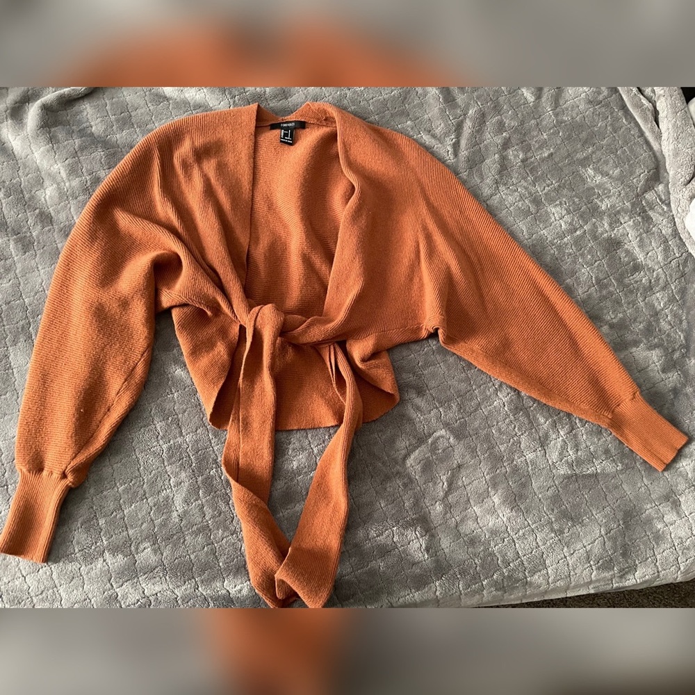 Cozy tie front sweater